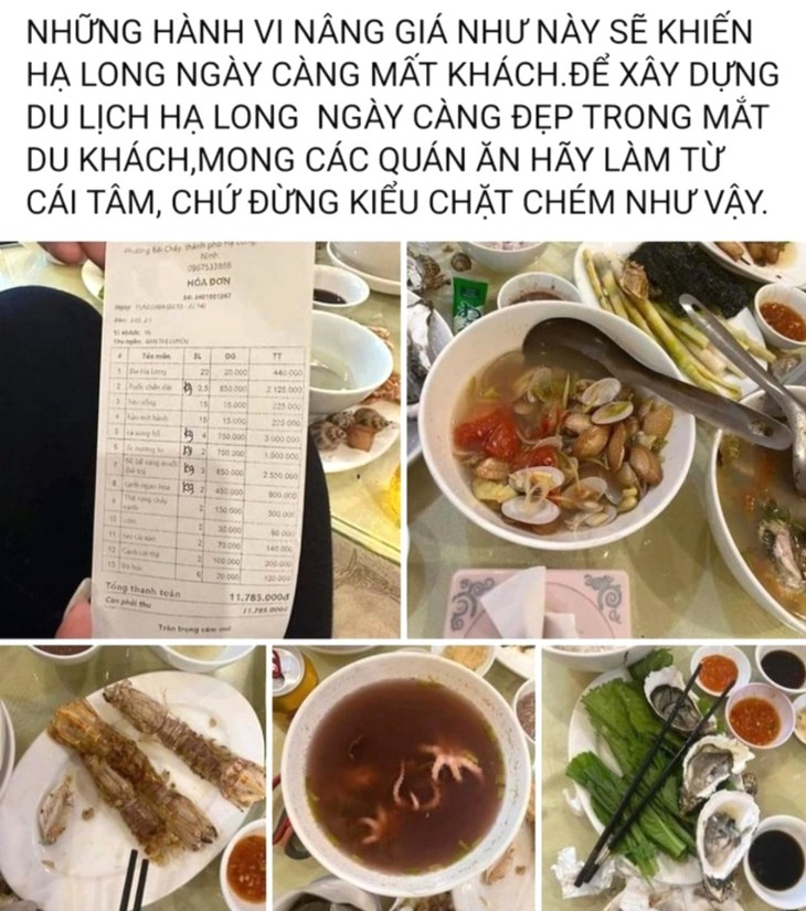 Thông tin mới vụ nhà hàng hải sản ở Hạ Long 'chặt chém' khách hơn 11 triệu đồng- Ảnh 1. Thông tin mới vụ nhà hàng hải sản ở Hạ Long 'chặt chém' khách hơn 11 triệu đồng- Ảnh 1.