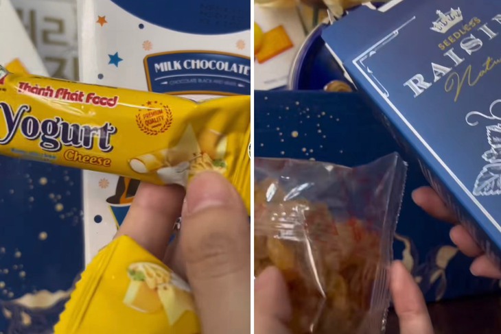 Khui quà Tết, nhiều người 'choáng váng' vì vỏ một đằng ruột một nẻo- Ảnh 1. Khui quà Tết, nhiều người 'choáng váng' vì vỏ một đằng ruột một nẻo- Ảnh 1.