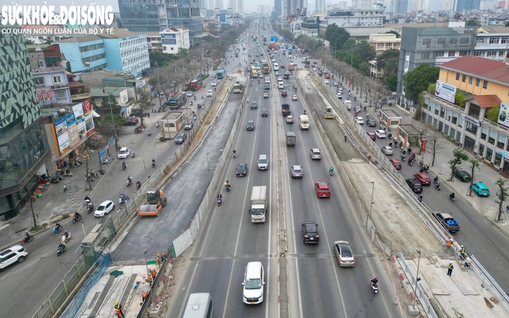 Hiện trạng cầu vượt thép Mai Dịch trước ngày chuẩn bị thông xe
