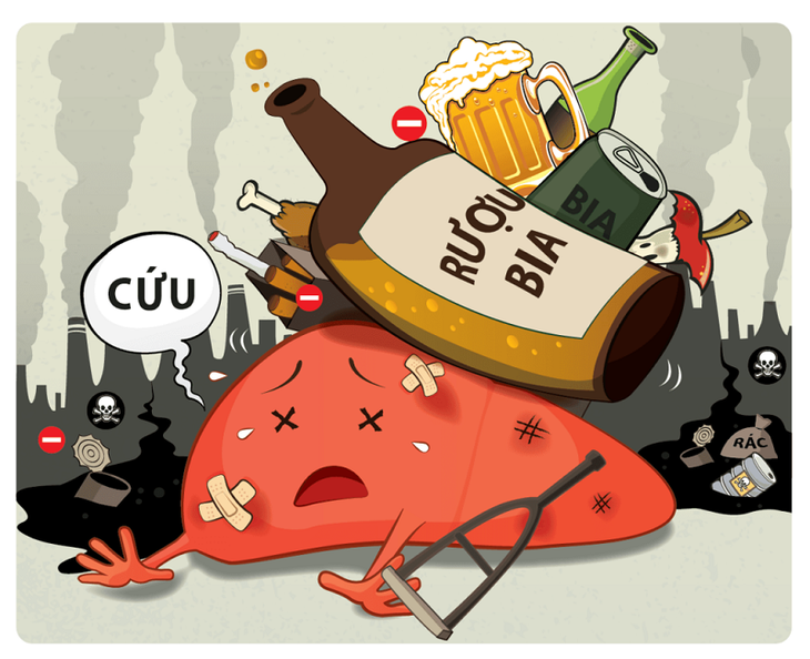 Uống rượu nhiều sẽ làm tổn thương bộ phận gan, tế bào gan bị hoại tử, thoái hoá mỡ, tổ chức xơ phát triển. Uống rượu nhiều sẽ làm tổn thương bộ phận gan, tế bào gan bị hoại tử, thoái hoá mỡ, tổ chức xơ phát triển.