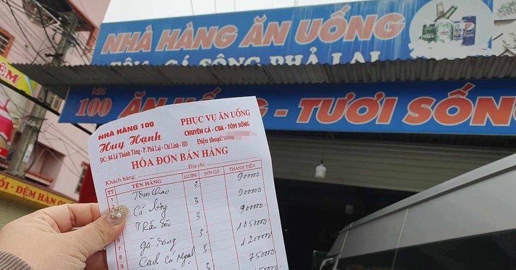 Đoàn khách Hạ Long tố nhà hàng ở Hải Dương "chặt chém" hóa đơn gần 6 triệu