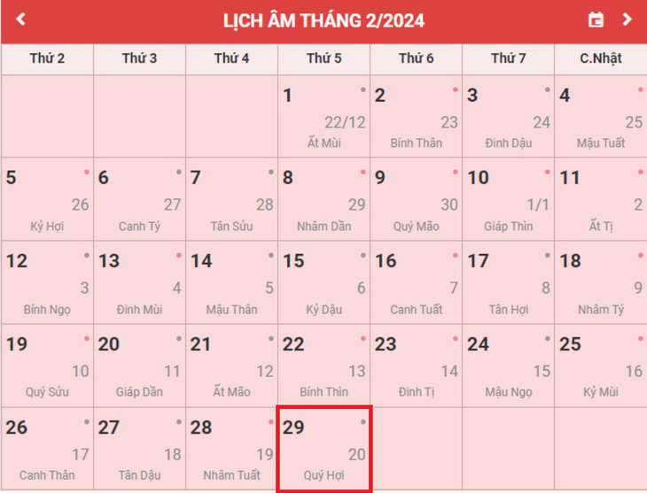 Lịch âm 29/2 - Âm lịch hôm nay 29/2 - Lịch vạn niên ngày 29/2/2024- Ảnh 1.