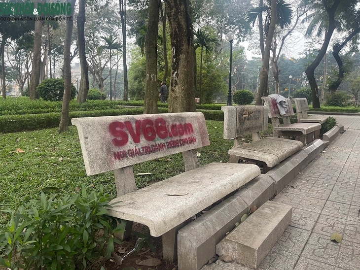 Ghế đá vườn hoa tiếp tục bị xịt sơn quảng cáo web cờ bạc, trách nhiệm của chính quyền địa phương?- Ảnh 8. Ghế đá vườn hoa tiếp tục bị xịt sơn quảng cáo web cờ bạc, trách nhiệm của chính quyền địa phương?- Ảnh 8.