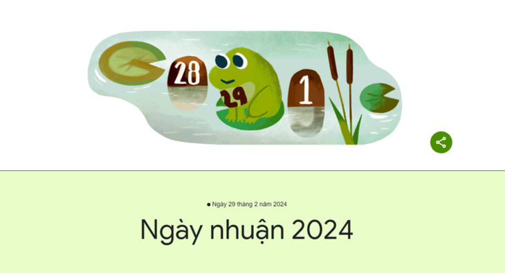Google Doodle kỷ niệm ngày nhuận năm 2024 với chú ếch dễ thương- Ảnh 1. Google Doodle kỷ niệm ngày nhuận năm 2024 với chú ếch dễ thương- Ảnh 1.