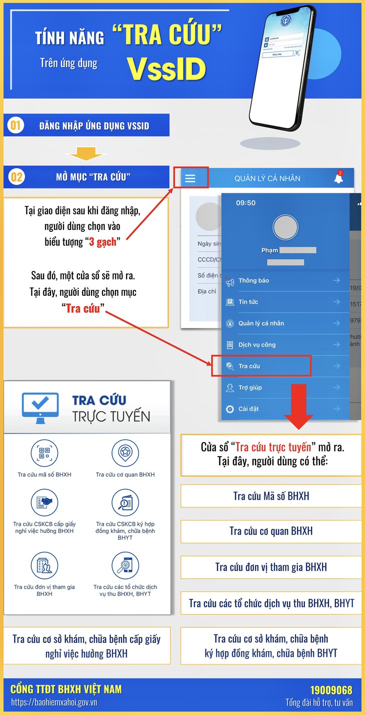 Tính năng "Tra cứu" trên ứng dụng VssID- BHXH số- Ảnh 1.