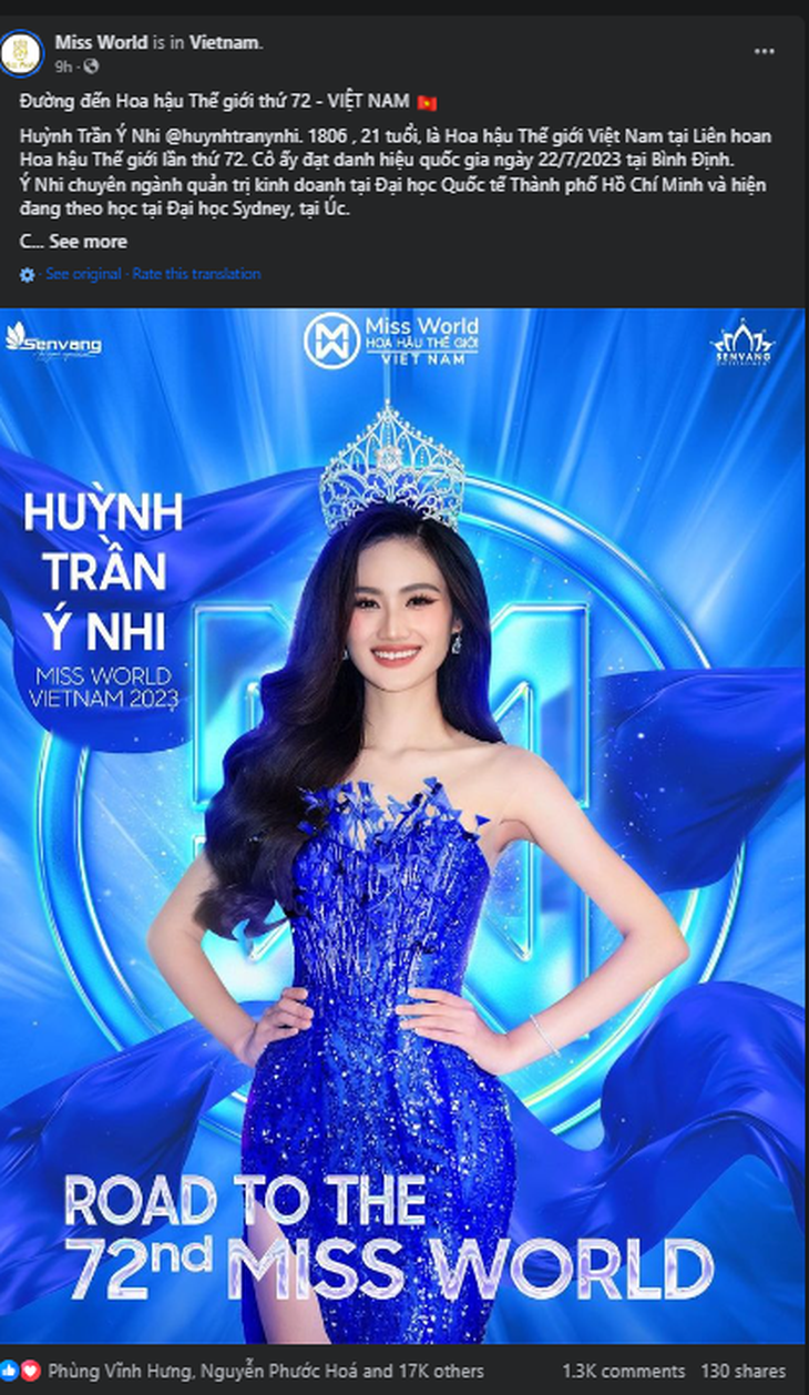 Vướng nhiều thị phi, Ý Nhi vẫn dự thi nhan sắc quốc tế, fan sắc đẹp phản ứng thế nào?- Ảnh 1. Vướng nhiều thị phi, Ý Nhi vẫn dự thi nhan sắc quốc tế, fan sắc đẹp phản ứng thế nào?- Ảnh 1.