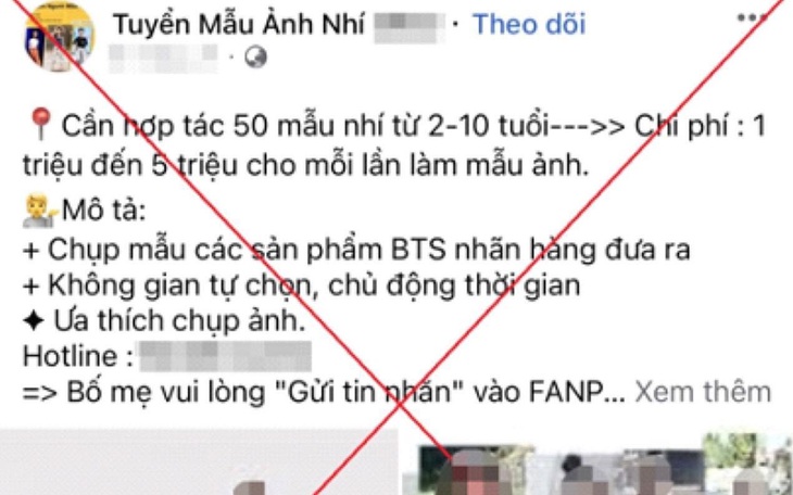 Mất hơn 300 triệu đồng vì sập bẫy lừa đảo tuyển "mẫu ảnh nhí"