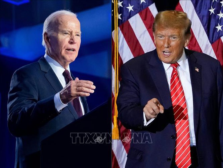 Bầu cử Mỹ 2024: Ông Donald Trump dẫn trước ông Joe Biden ở 7 bang chiến địa- Ảnh 1. Bầu cử Mỹ 2024: Ông Donald Trump dẫn trước ông Joe Biden ở 7 bang chiến địa- Ảnh 1.