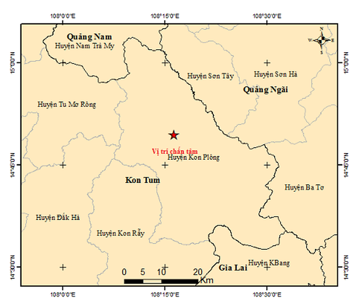 Kon Tum rung lắc mạnh bởi động đất 4 độ richter- Ảnh 2. Kon Tum rung lắc mạnh bởi động đất 4 độ richter- Ảnh 2.