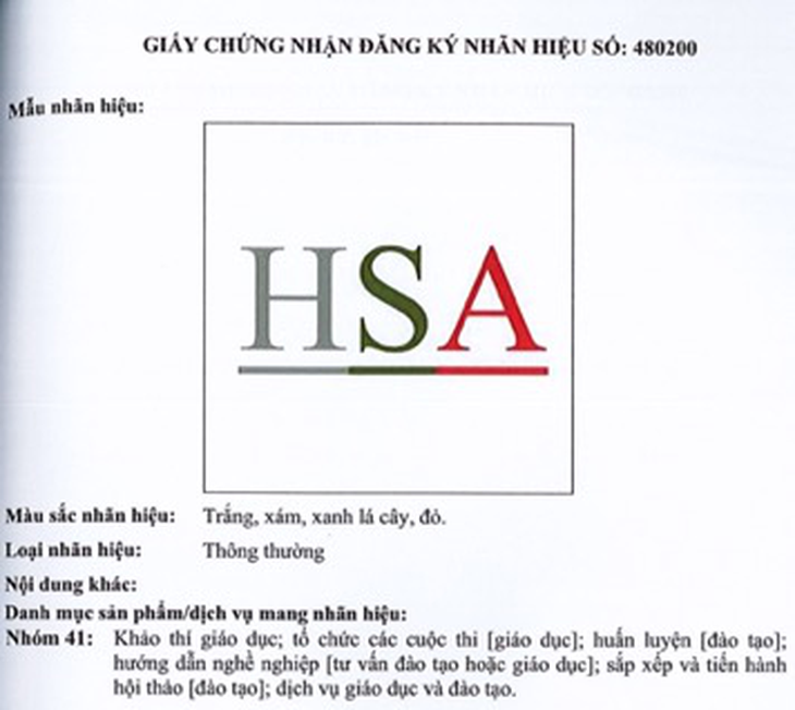 Thương hiệu HSA của kỳ thi Đánh giá năng lực Đại học Quốc gia Hà Nội được bảo hộ nhãn hiệu- Ảnh 1. Thương hiệu HSA của kỳ thi Đánh giá năng lực Đại học Quốc gia Hà Nội được bảo hộ nhãn hiệu- Ảnh 1.
