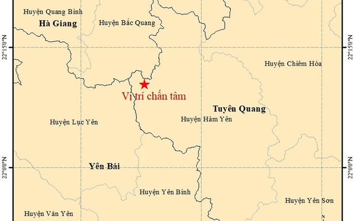Động đất 4,0 độ ở Tuyên Quang gây rung lắc