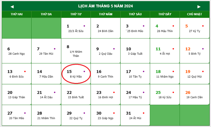 Lịch âm 15/5 - Âm lịch hôm nay 15/5 - Lịch vạn niên ngày 15/5/2024- Ảnh 1. Lịch âm 15/5 - Âm lịch hôm nay 15/5 - Lịch vạn niên ngày 15/5/2024- Ảnh 1.