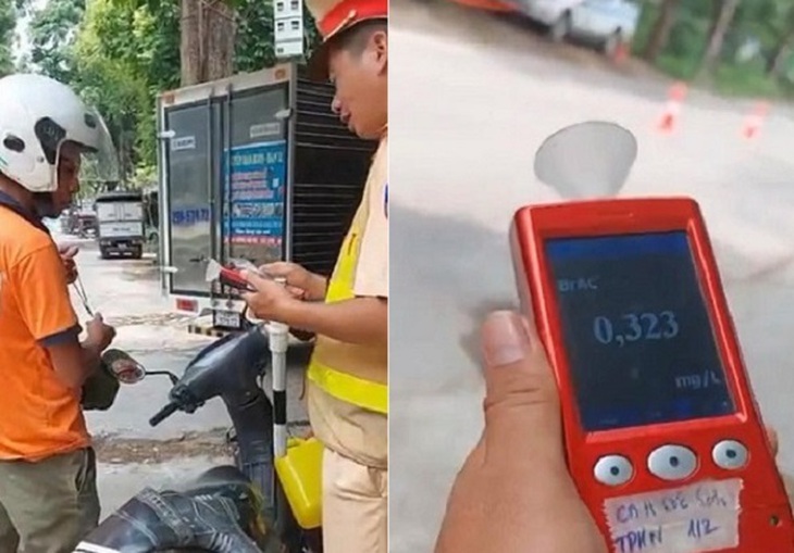 Tát CSGT vì bị lập biên bản vi phạm nồng độ cồn- Ảnh 1.