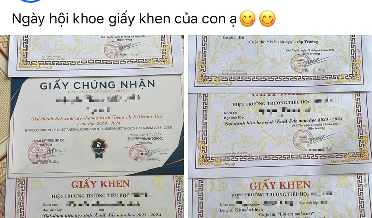 Đăng giấy khen của con lên mạng xã hội phạm luật không?- Ảnh 1.