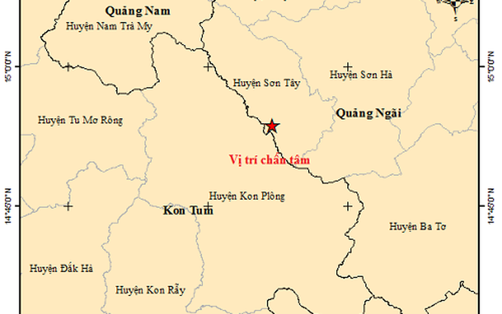 Quảng Ngãi hứng động đất 2.8 độ