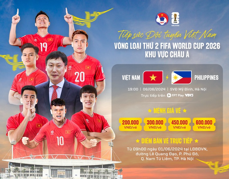 Mua vé xem trận ĐT Việt Nam - Philippines ở đâu, khi nào?- Ảnh 1. Mua vé xem trận ĐT Việt Nam - Philippines ở đâu, khi nào?- Ảnh 1.