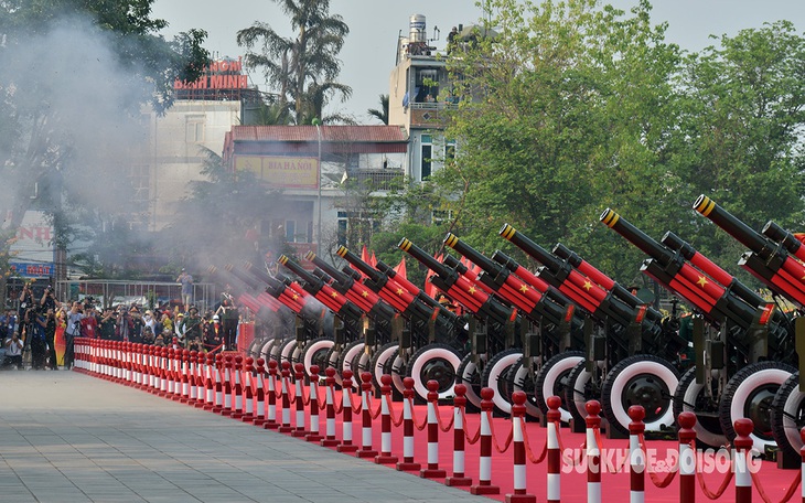 Dàn pháo lễ sẵn sàng khai hỏa trên bầu trời tại Lễ kỷ niệm 70 năm Chiến thắng Điện Biên Phủ
