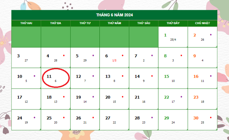 Lịch âm 11/6 - Âm lịch hôm nay 11/6 - Lịch vạn niên ngày 11/6/2024- Ảnh 1.