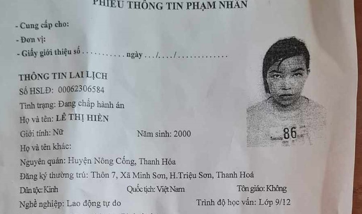 Nữ phạm nhân bị bắt sau ít giờ trốn trại- Ảnh 1.