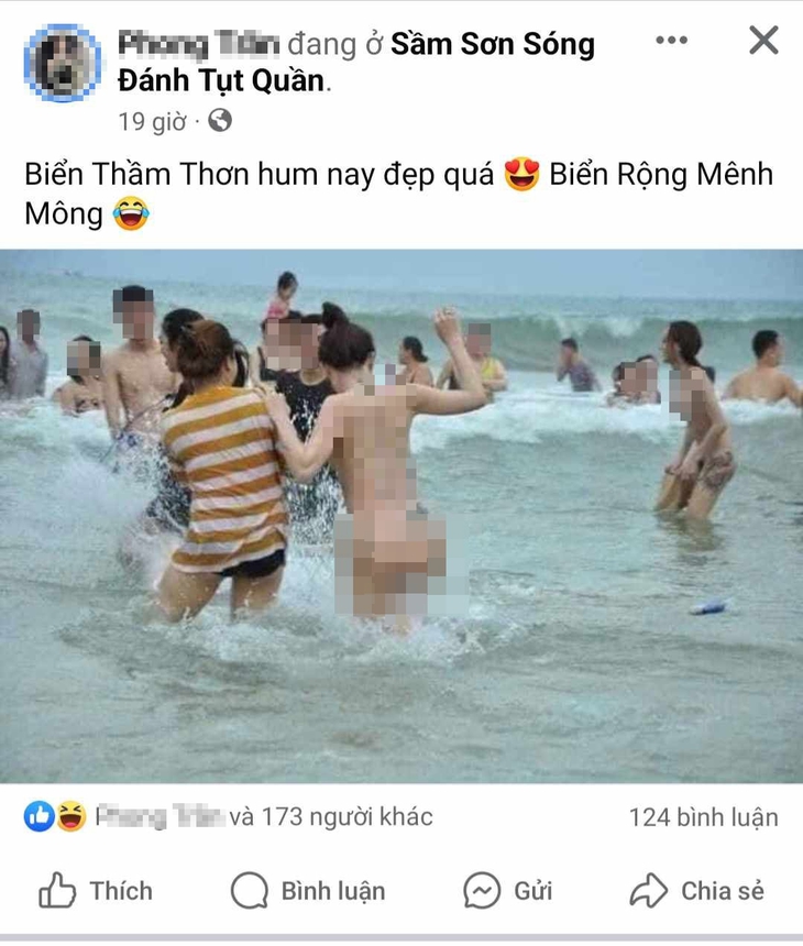 Thực hư hình ảnh nữ du khách ‘khỏa thân’ tắm biển ở Sầm Sơn- Ảnh 1.