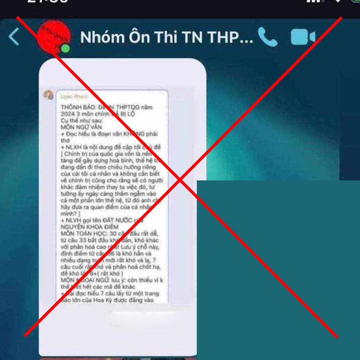 Xác minh đối tượng đăng tin sai sự thật lộ đề thi tốt nghiệp THPT 2024- Ảnh 4. Xác minh đối tượng đăng tin sai sự thật lộ đề thi tốt nghiệp THPT 2024- Ảnh 4.
