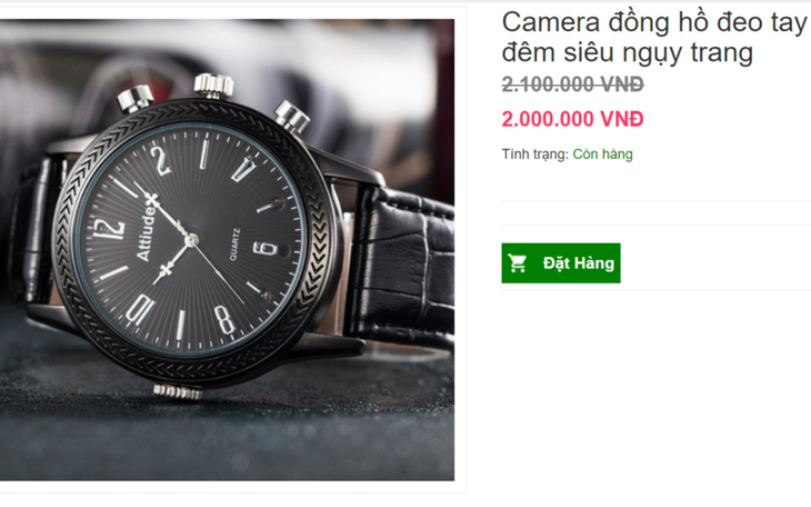 Đồng hồ camera quay lén bán tràn lan trên mạng xã hội