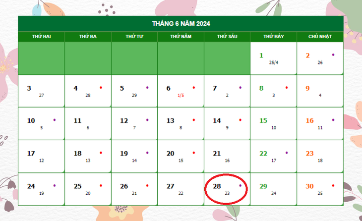 Lịch âm 28/6 - Âm lịch hôm nay 28/6 - Lịch vạn niên ngày 28/6/2024- Ảnh 1. Lịch âm 28/6 - Âm lịch hôm nay 28/6 - Lịch vạn niên ngày 28/6/2024- Ảnh 1.