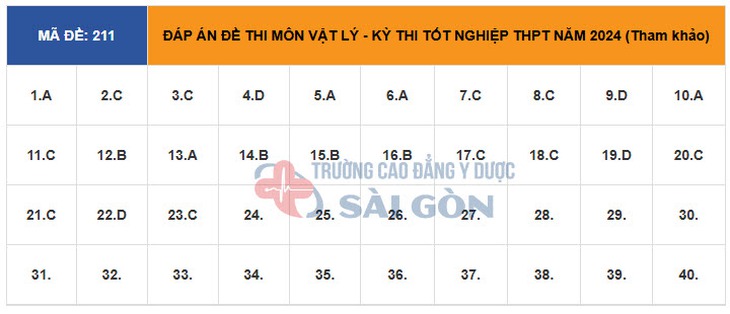 Đáp án đề thi môn Vật lý tốt nghiệp THPT 2024 tất cả mã đề- Ảnh 6.
