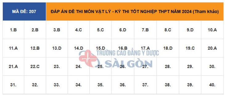 Đáp án đề thi môn Vật lý tốt nghiệp THPT 2024 tất cả mã đề- Ảnh 3.