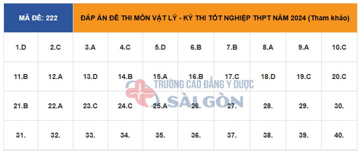 Đáp án đề thi môn Vật lý tốt nghiệp THPT 2024 tất cả mã đề- Ảnh 11.