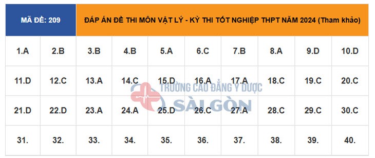 Đáp án đề thi môn Vật lý tốt nghiệp THPT 2024 tất cả mã đề- Ảnh 4.