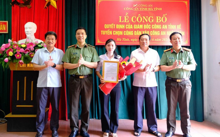 Tuyển dụng vợ liệt sĩ Trần Trung Hiếu vào ngành công an
