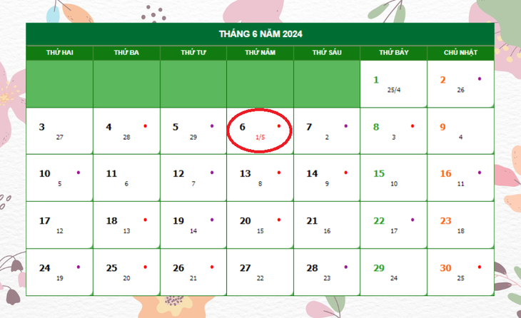 Lịch âm 6/6 - Âm lịch hôm nay 6/6 - Lịch vạn niên ngày 6/6/2024- Ảnh 1.