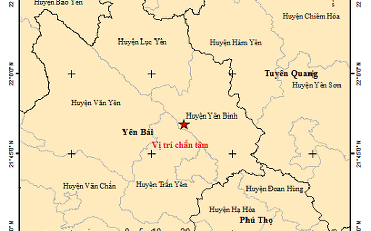 Động đất 3 độ ở Yên Bái kèm theo tiếng nổ