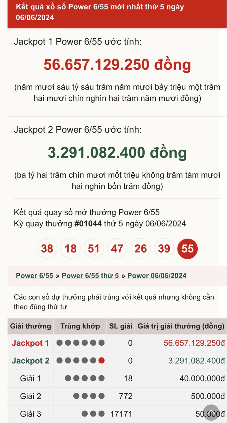 Vietlott 10/6 - Kết quả xổ số Vietlott hôm nay 10/6/2024 - Xổ số Mega 6/45 và Power 6/55 ngày 10/6- Ảnh 2.