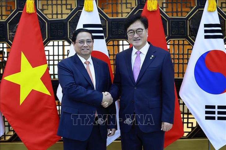 Thủ tướng Phạm Minh Chính hội kiến Chủ tịch Quốc hội Hàn Quốc Woo Won-shik- Ảnh 2. Thủ tướng Phạm Minh Chính hội kiến Chủ tịch Quốc hội Hàn Quốc Woo Won-shik- Ảnh 2.