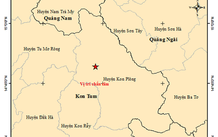 Động đất 3 độ richter ở Kon Tum gây rung lắc nhẹ