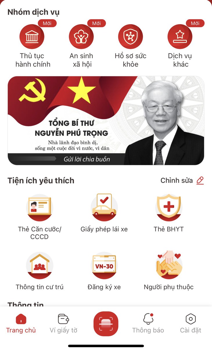Cập nhật 'Sổ tang điện tử' trên VNeID để người dân gửi lời chia buồn, tri ân Tổng Bí thư Nguyễn Phú Trọng- Ảnh 1. Cập nhật 'Sổ tang điện tử' trên VNeID để người dân gửi lời chia buồn, tri ân Tổng Bí thư Nguyễn Phú Trọng- Ảnh 1.
