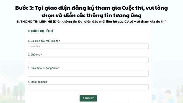 Hướng dẫn chi tiết cách đăng ký tham gia Cuộc thi 