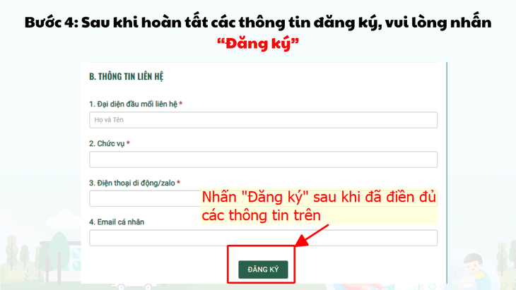 Hướng dẫn chi tiết cách đăng ký tham gia Cuộc thi 