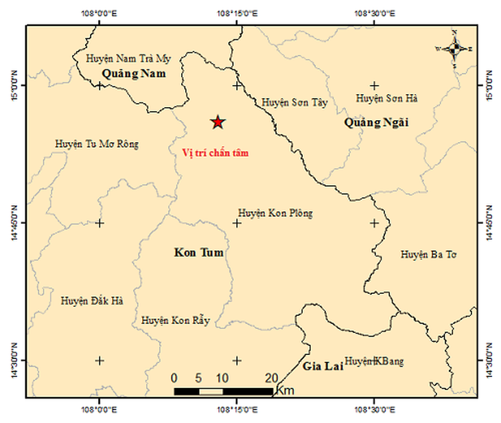 Kon Tum hứng thêm 8 trận động đất trong tối ngày 28/7- Ảnh 2. Kon Tum hứng thêm 8 trận động đất trong tối ngày 28/7- Ảnh 2.