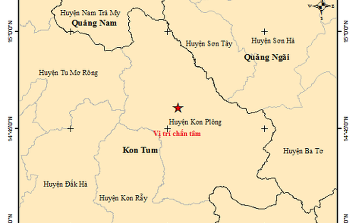 Sáng 29/7, 11 trận động đất xảy ra ở Kon Tum