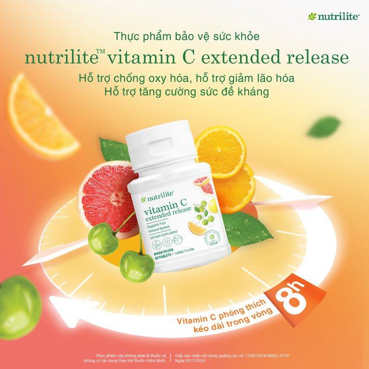 Vitamin C phóng thích kéo dài 8 tiếng là gì và có công dụng thế nào với sức khỏe?- Ảnh 3. Vitamin C phóng thích kéo dài 8 tiếng là gì và có công dụng thế nào với sức khỏe?- Ảnh 3.