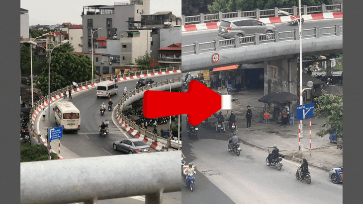 Tài xế xe máy lao vào lan can rồi rơi từ cầu Vĩnh Tuy xuống đất- Ảnh 2. Tài xế xe máy lao vào lan can rồi rơi từ cầu Vĩnh Tuy xuống đất- Ảnh 2.
