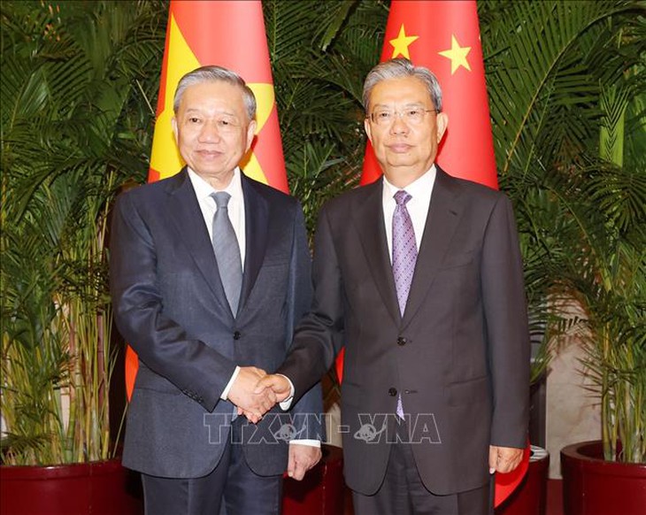Tổng Bí thư, Chủ tịch nước Tô Lâm hội kiến Ủy viên trưởng Nhân đại toàn quốc Trung Quốc- Ảnh 1. Tổng Bí thư, Chủ tịch nước Tô Lâm hội kiến Ủy viên trưởng Nhân đại toàn quốc Trung Quốc- Ảnh 1.