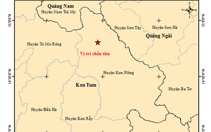 6 trận động đất liên tiếp chỉ trong hơn 10 phút ở Kon Tum