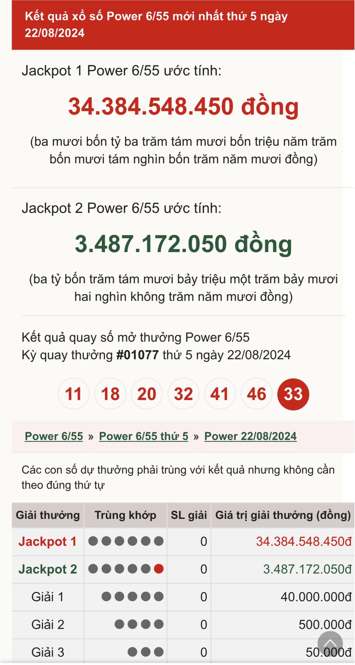 Vietlott 3/9 - Kết quả xổ số Vietlott hôm nay 3/9/2024 - Xổ số Power 6/55 ngày 3/9- Ảnh 6. Vietlott 3/9 - Kết quả xổ số Vietlott hôm nay 3/9/2024 - Xổ số Power 6/55 ngày 3/9- Ảnh 6.