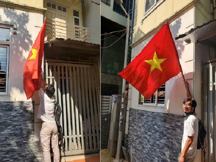 Người nước ngoài treo cờ đỏ sao vàng chào mừng ngày Quốc khánh- Ảnh 2.