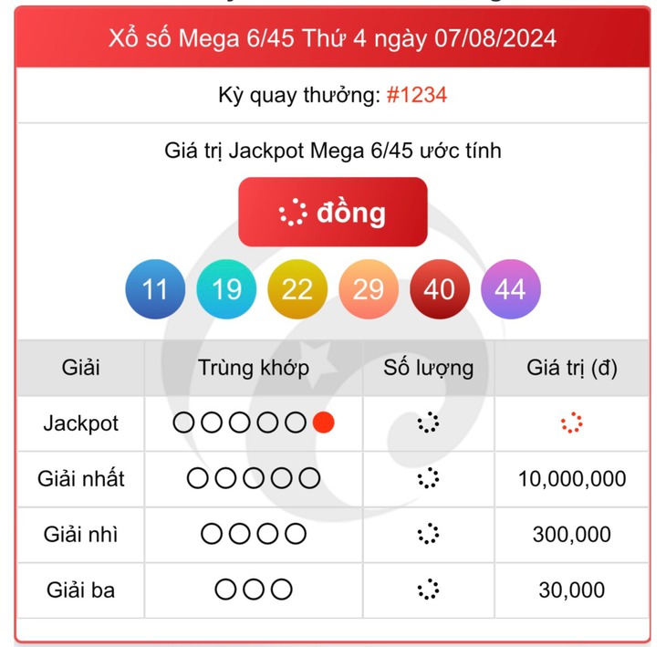 Vietlott 16/8 - Kết quả xổ số Vietlott hôm nay 16/8/2024 - Xổ số Mega 6/45 ngày 16/8- Ảnh 5.