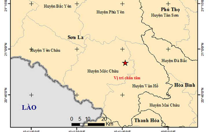 Sơn La động đất 3.3 độ gây rung lắc